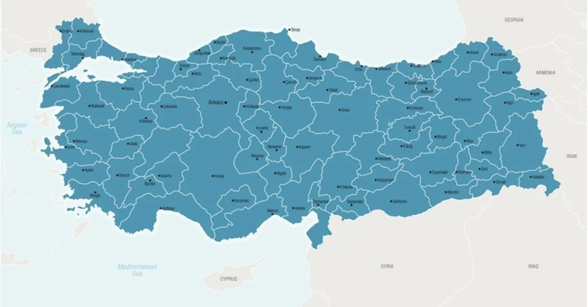 Türkiye Haritası - Renkli Türkiye Siyasi Haritası ile Kapsamlı, Detaylı Bölgeler ve İller Atlası - Galeri - Yaşam